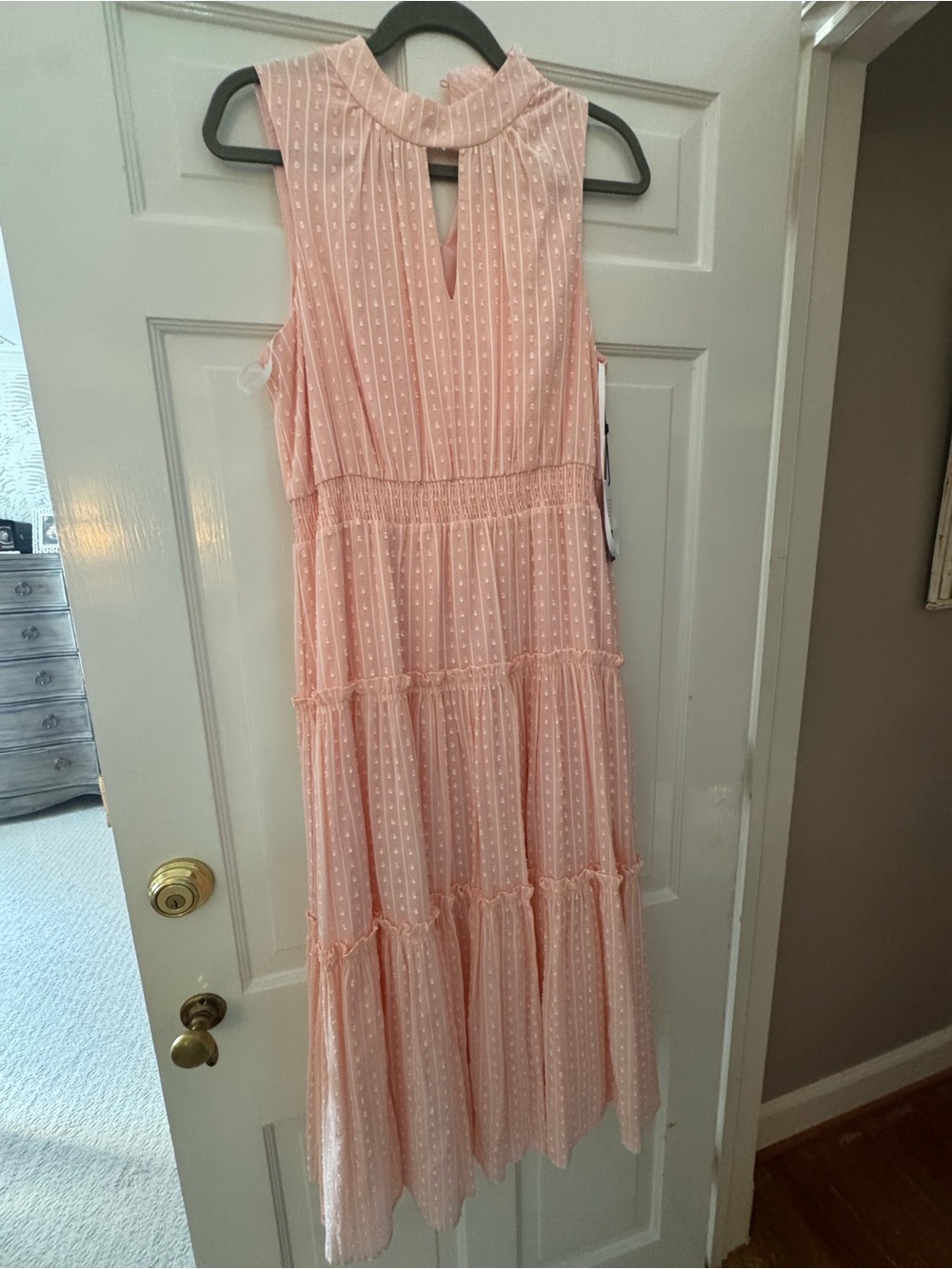 Tommy Hilfiger Blush Pink Sleeveless Tiered Maxi Dress